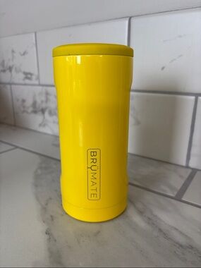 BRÜMATE Hopsulator Slim Can 12 ox Coozie Koozie Yellow Insulated Tumbler